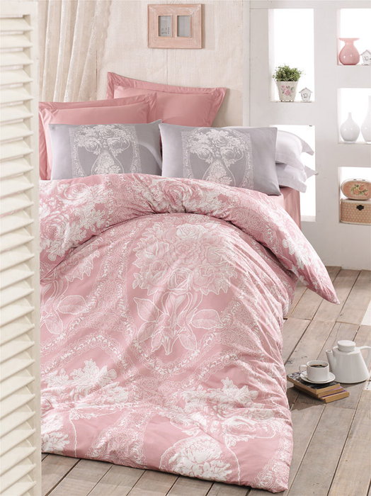 L'essentiel linge de maison Madam Lili - Pink Juego de Funda de Edredón Doble Ranforce L'essentiel linge de maison Madam Lili - Pink Juego de Funda de Edredón Doble Ranforce
